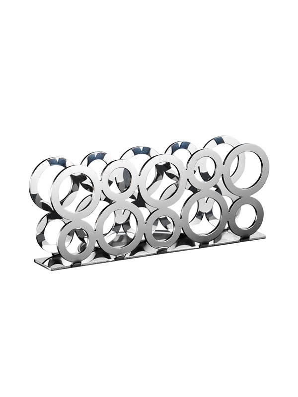 PASLANMAZ GÜMÜŞ RENK YUVARLAK DESENLİ PEÇETELİK