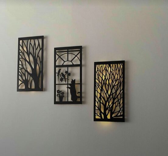 EV VEYA OFİS İÇİN TASARLANMIŞ 3LÜ METAL TABLO