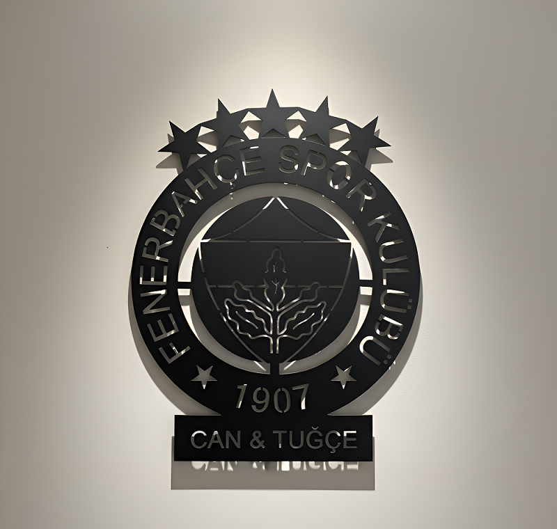EV VEYA OFİS İÇİN TASARLANMIŞ FENERBAHÇE LOGO DESENLİ METAL TABLO